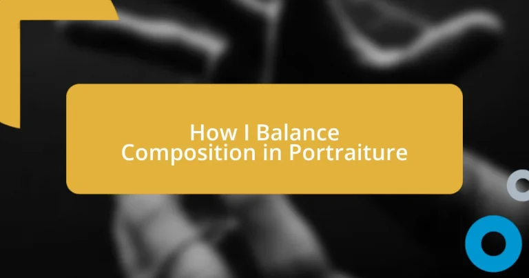 How I Balance Composition in Portraiture