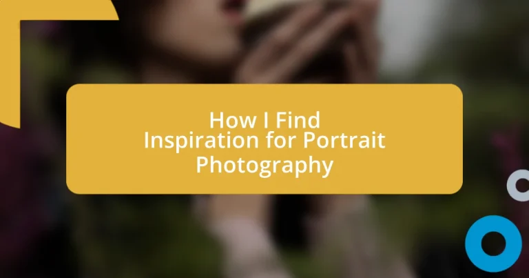 How I Find Inspiration for Portrait Photography