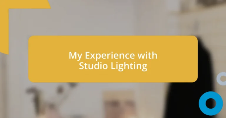 My Experience with Studio Lighting