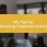 My Tips for Shooting Corporate Events