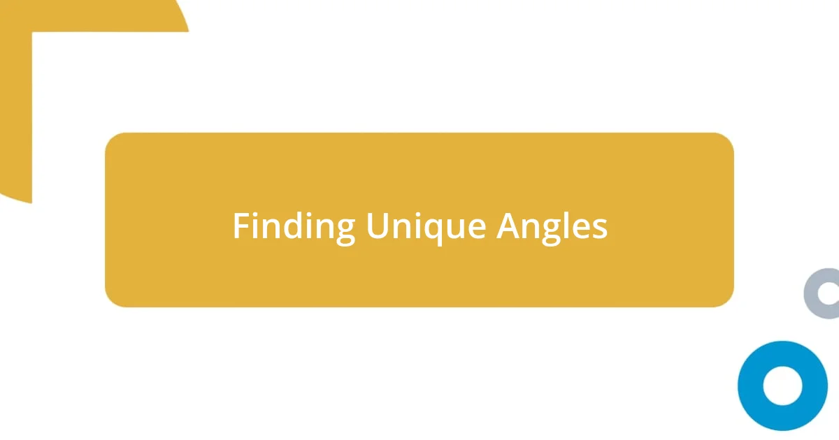 Finding Unique Angles